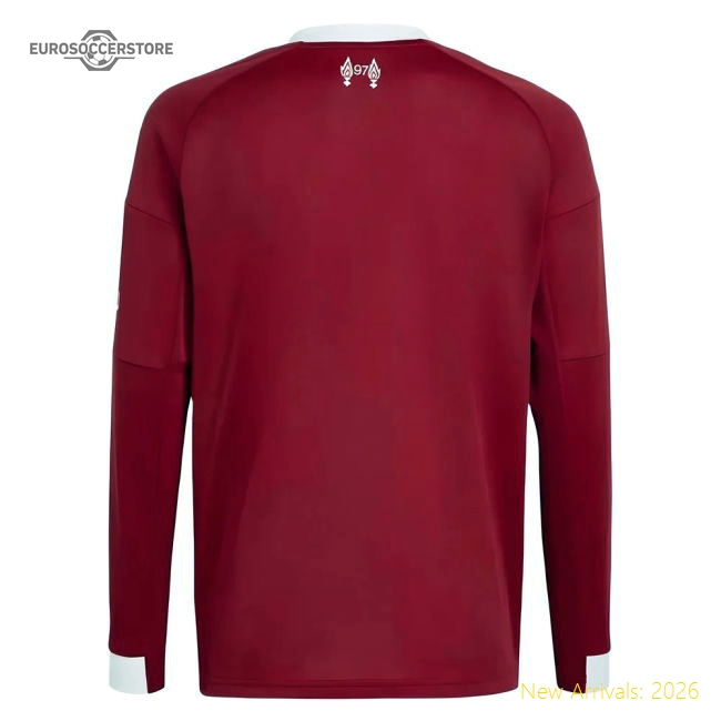 2025-2026 Liverpool Long Sleeve Home Shirt (Kids)-Football Shirts Shop