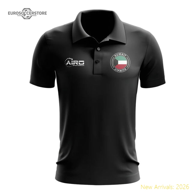 Kuwait Football Polo Shirt (Black)-Football Shirts Shop
