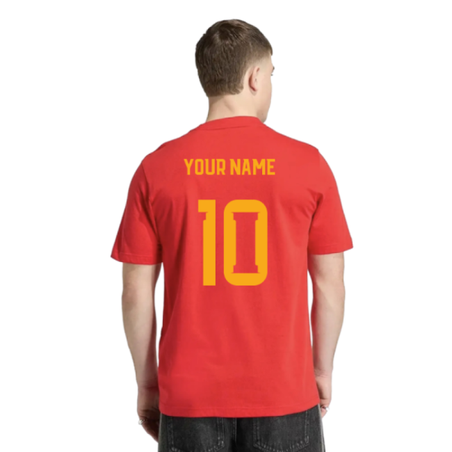 2026-2027 Spain DNA Graphic Tee (Red) (Your Name)-Football Shirts Shop