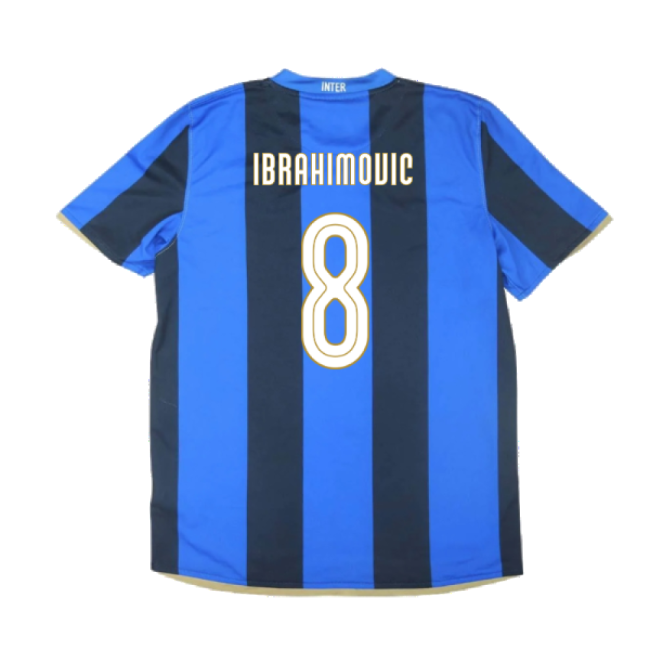 Inter Milan 2008-09 Home Shirt ((Excellent) S) (Ibrahimovic 8)-Football Shirts Shop