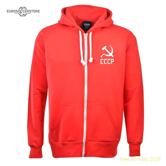 Soviet Union (CCCP) Zipped Hoodie - Red-Football Shirts Shop