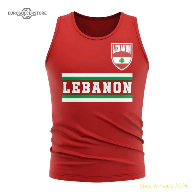 Lebanon Core Football Country Sleeveless Tee (Red)-Football Shirts Shop