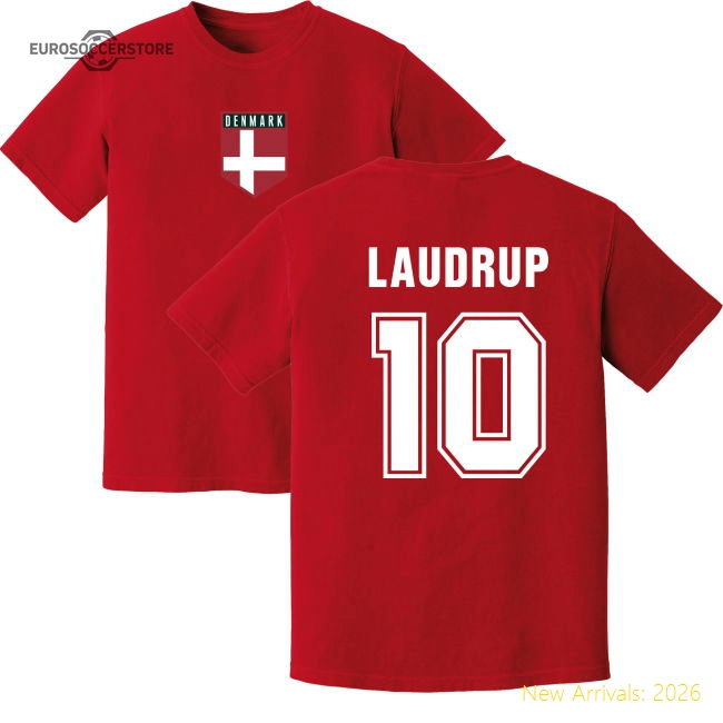 Laudrup Denmark Training Jersey (Red)-Football Shirts Shop