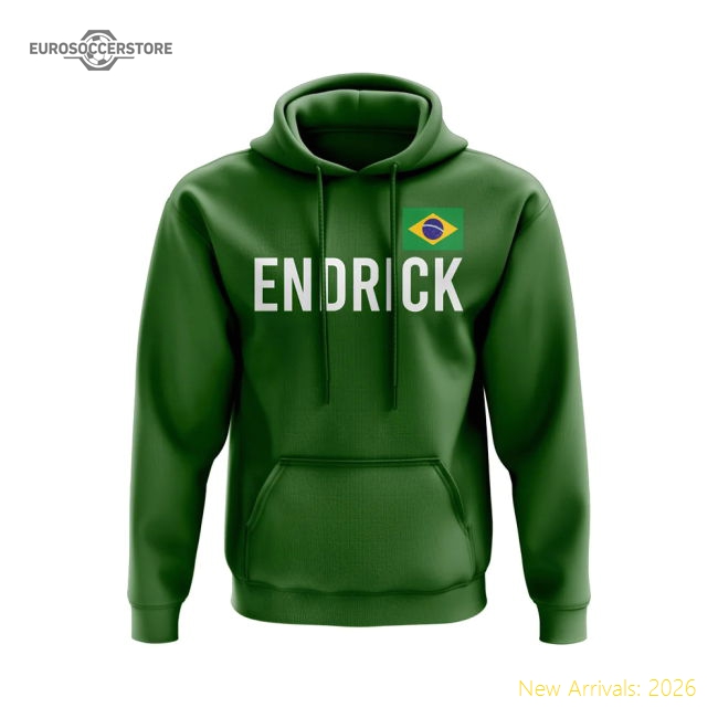 Endrick Brazil Name Hoody (Green)-Football Shirts Shop