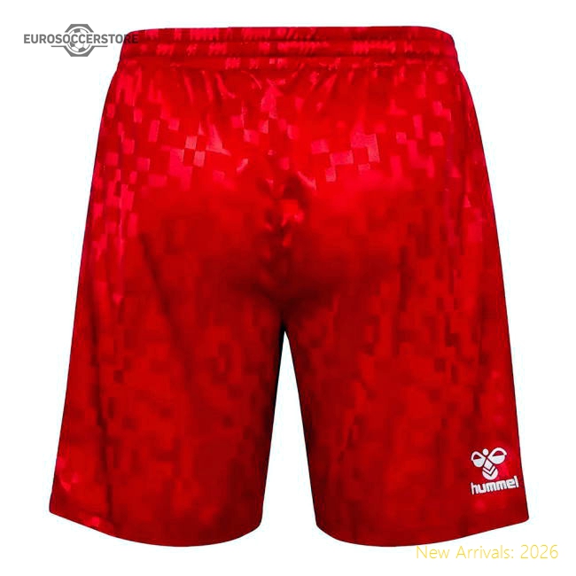 2024-2025 Denmark Away Shorts (Red)-Football Shirts Shop
