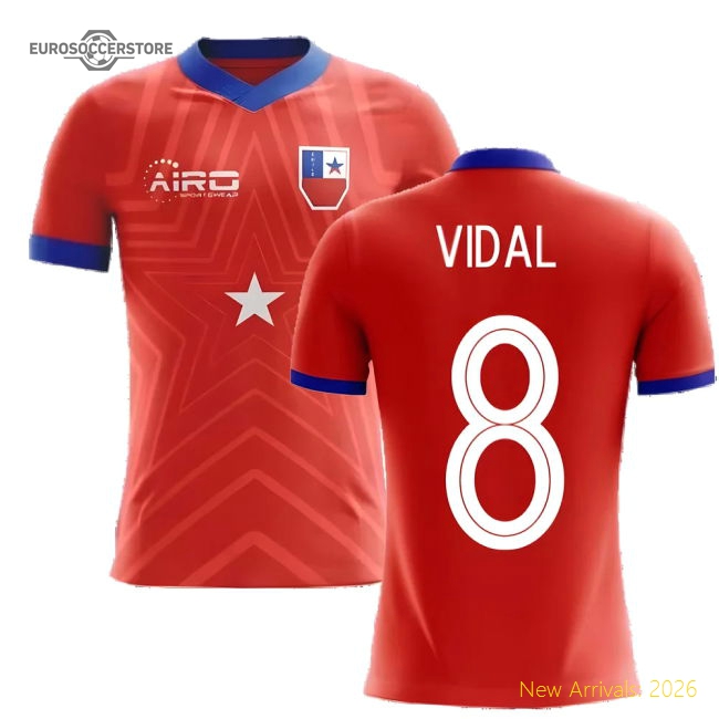 2025-2026 Chile Home Concept Football Shirt (VIDAL 8)-Football Shirts Shop