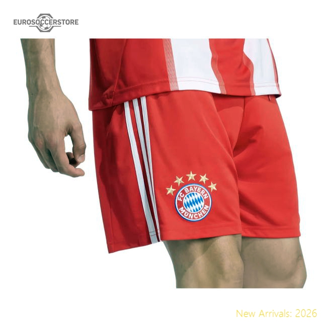 2025-2026 Bayern Munich Home Shorts (Red)-Football Shirts Shop
