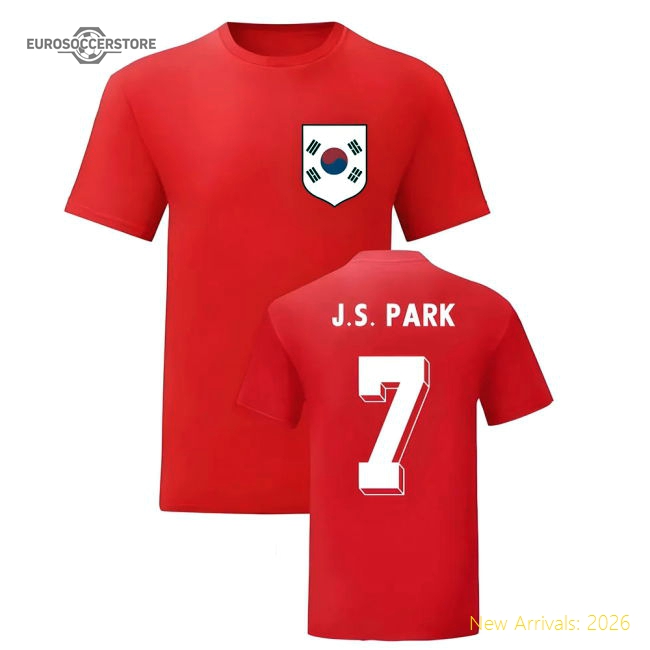 Park Ji-Sung South Korea National Hero Tee (Red)-Football Shirts Shop