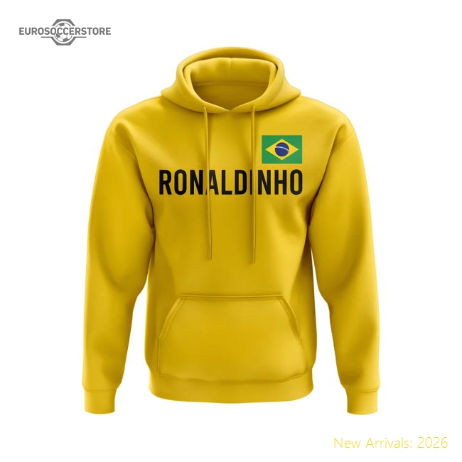Ronaldinho Brazil Name Hoody (Yellow)-Football Shirts Shop