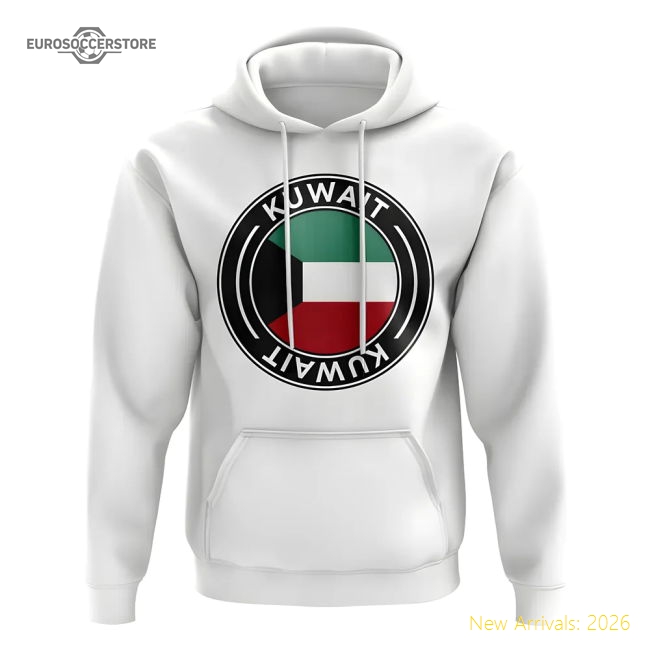 Kuwait Football Badge Hoodie (White)-Football Shirts Shop