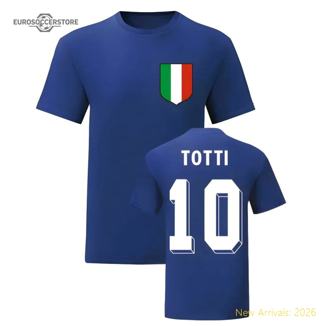 Francesco Totti Italy National Hero Tee\'s (Blue)-Football Shirts Shop