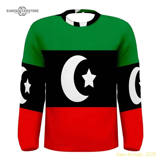 Libya Flag Long Sleeve Sublimated Sports Jersey-Football Shirts Shop