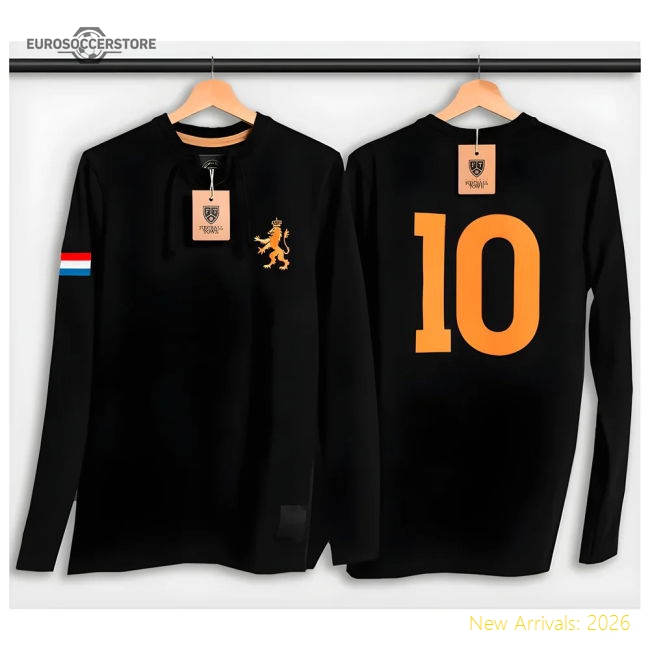 Holland Bergkamp Retro Shirt Black De Leeuw-Football Shirts Shop