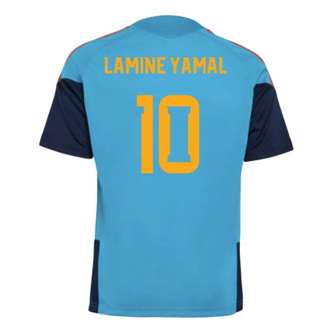 2025-2025 Spain Training Jersey (Bold Aqua) - Kids (Lamine Yamal 10)-Football Shirts Shop