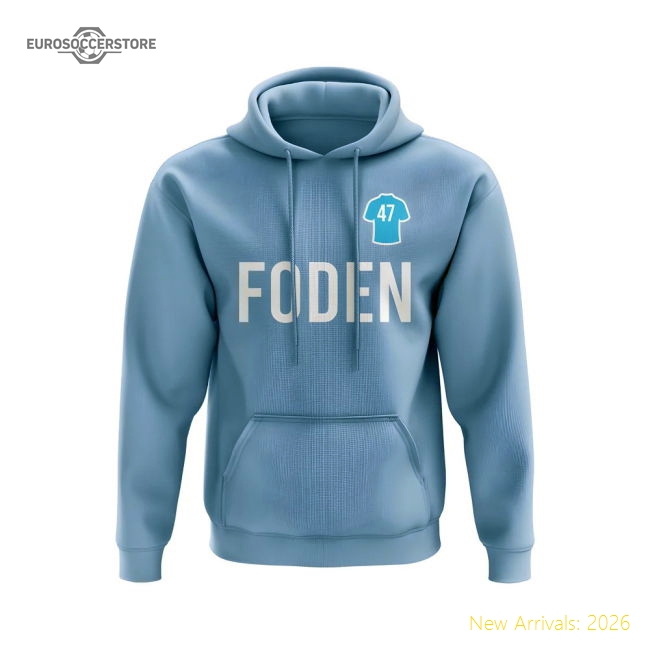 Phil Foden Man City Number Hoody (Sky)-Football Shirts Shop
