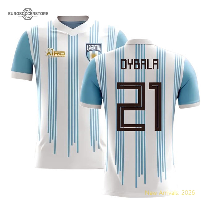 2025-2026 Argentina Home Concept Football Shirt (Dybala 21)-Football Shirts Shop
