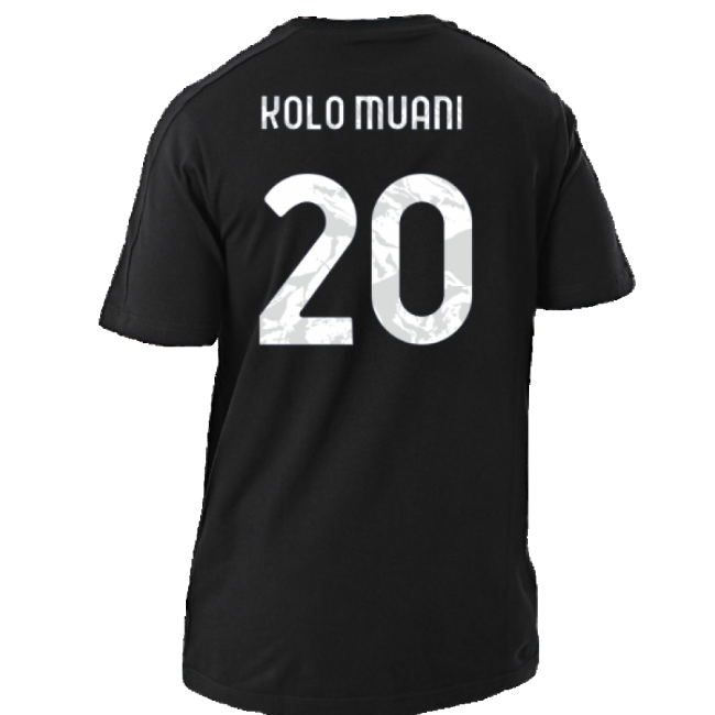 2024-2025 Juventus DNA Tee (Black) (Kolo Muani 20)-Football Shirts Shop