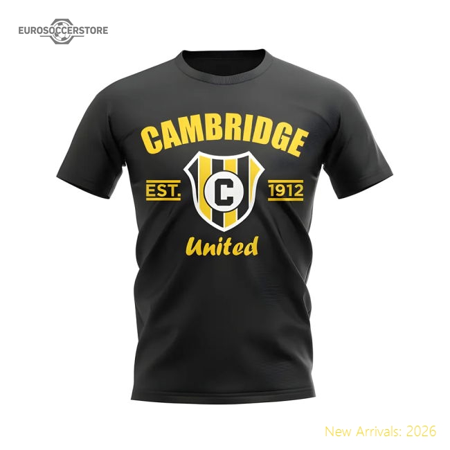 Cambridge Established Football T-Shirt (Black)-Football Shirts Shop