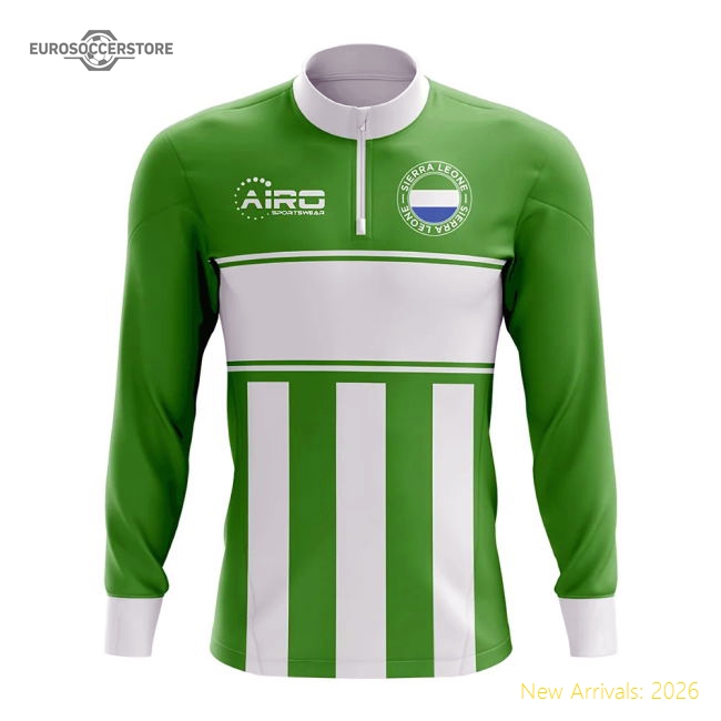 Sierra Leone Concept Football Half Zip Midlayer Top (Green-White)-Football Shirts Shop