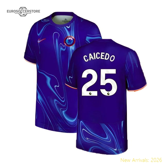 2024-2025 Chelsea Home Authentic Dri-Fit ADV Shirt (Caicedo 25)-Football Shirts Shop