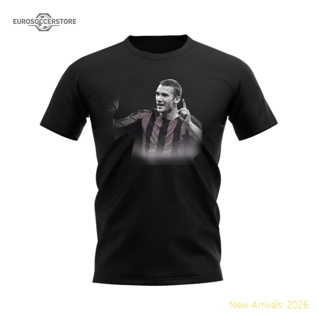 Andriy Shevchenko AC Milan Legend T-Shirt (Black)-Football Shirts Shop