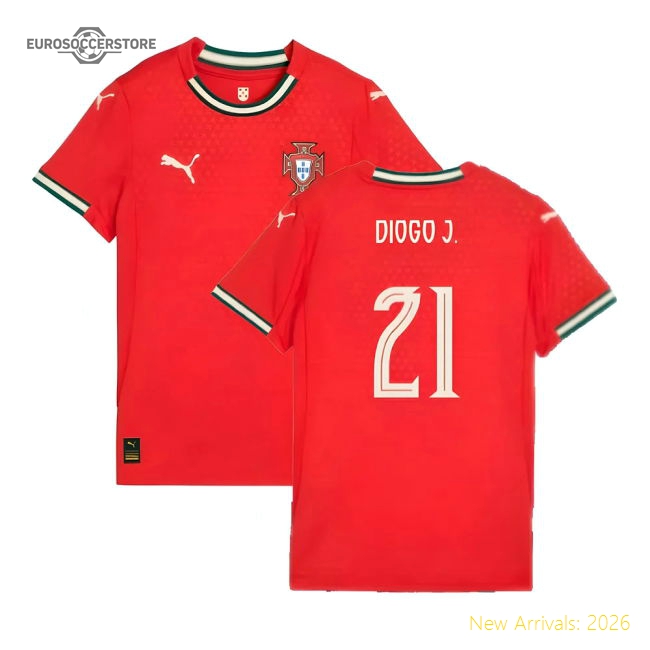 2025-2026 Portugal Home Shirt (Ladies) (Diogo J. 21)-Football Shirts Shop