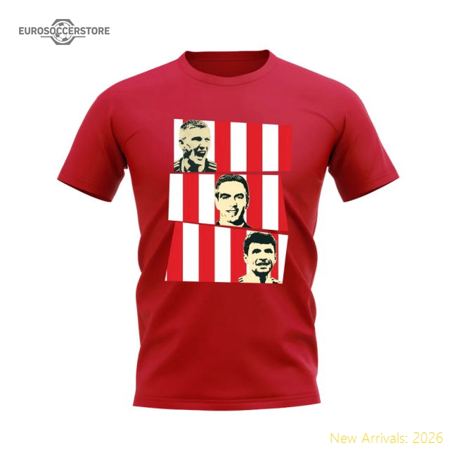 Schweinsteiger Lahm Muller Bayern Munich Trio T-Shirt (Red)-Football Shirts Shop