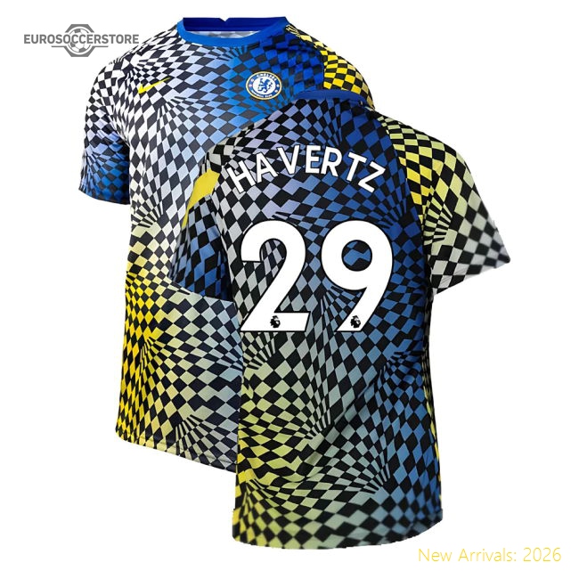 2021-2022 Chelsea Dry Pre-Match Training Shirt (Blue) (HAVERTZ 29)-Football Shirts Shop