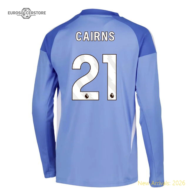 2025-2026 Leeds Home Long Sleeve Goalkeeper Shirt (Blue) - Kids (Cairns 21)-Football Shirts Shop