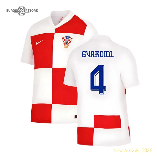 2024-2025 Croatia Home Shirt (Gvardiol 4)-Football Shirts Shop