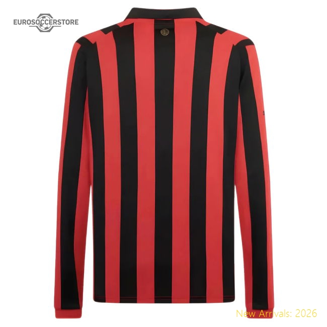 AC Milan 125th Authentic Shirt LS (Black-Red)-Football Shirts Shop