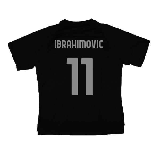2023-2024 AC Milan Pre-Match Jersey (Black) (Ibrahimovic 11)-Football Shirts Shop
