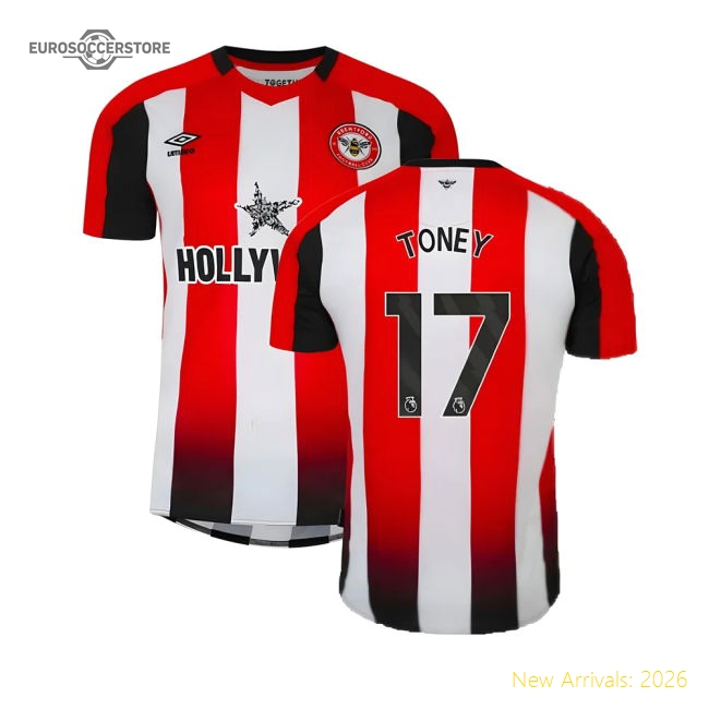 2023-2024 Brentford Home Shirt (Toney 17)-Football Shirts Shop