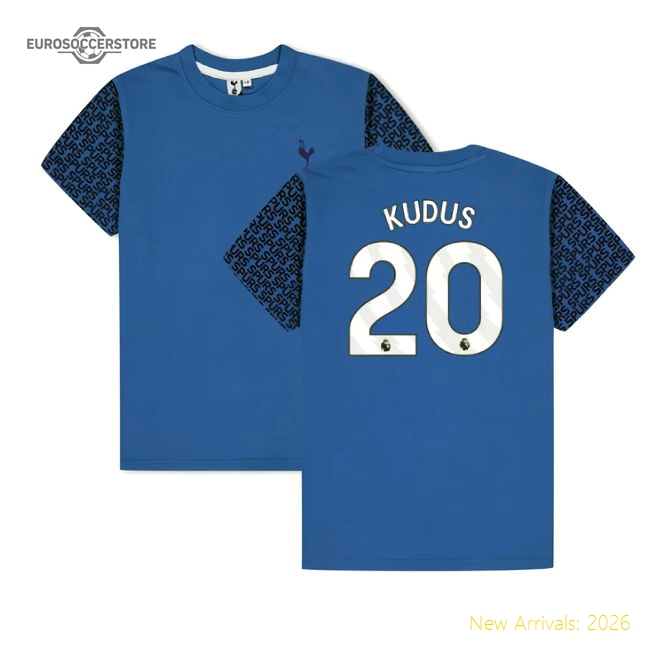 Tottenham Hotspur Graphic T-shirt (Blue) - Kids (Kudus 20)-Football Shirts Shop