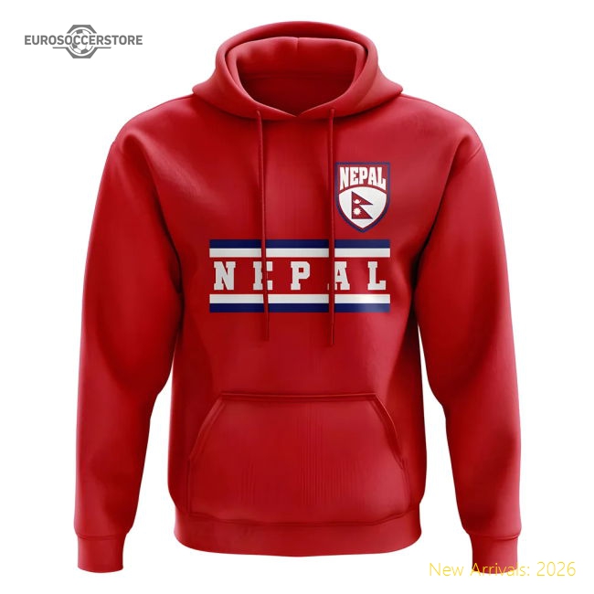 Nepal Core Football Country Hoody (Red)-Football Shirts Shop