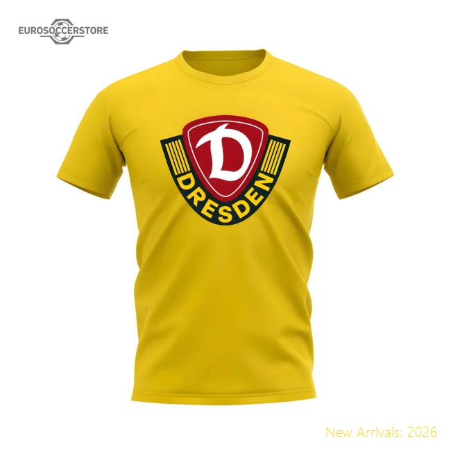 Dynamo Dresden Badge T-Shirt (Yellow)-Football Shirts Shop
