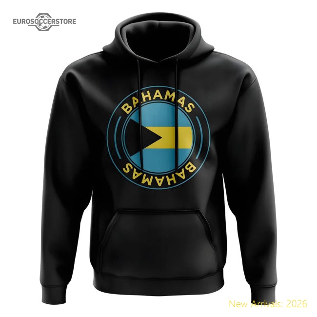 Bahamas Football Badge Hoodie (Black)-Football Shirts Shop