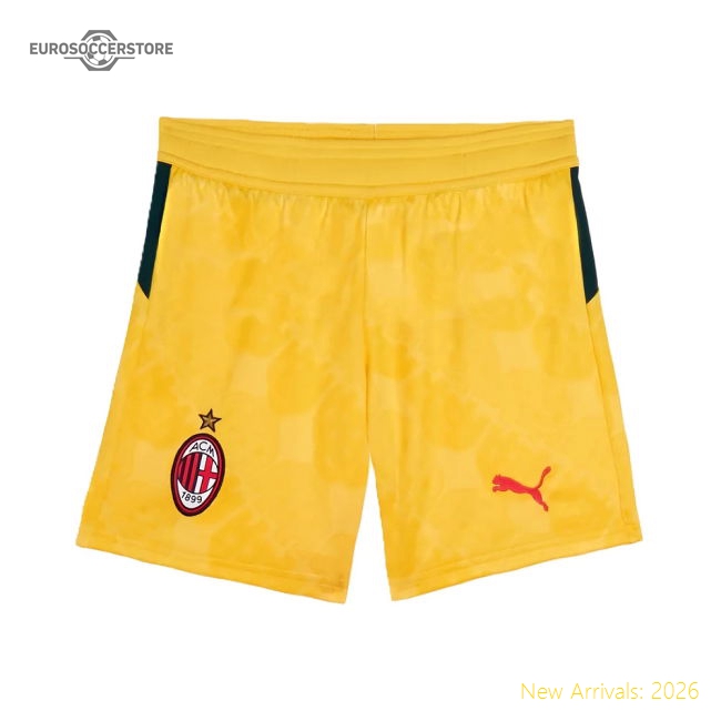 2025-2026 AC Milan Third Shorts (Yellow) - Kids-Football Shirts Shop