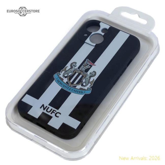 Newcastle United FC iPhone 15 Striped Silicone Case-Football Shirts Shop