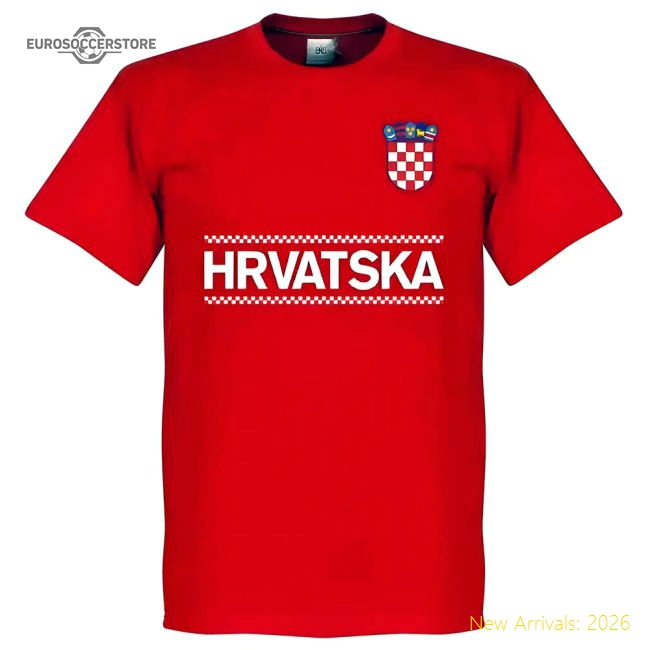Croatia Luka Modric 10 Team T-Shirt - Red-Football Shirts Shop