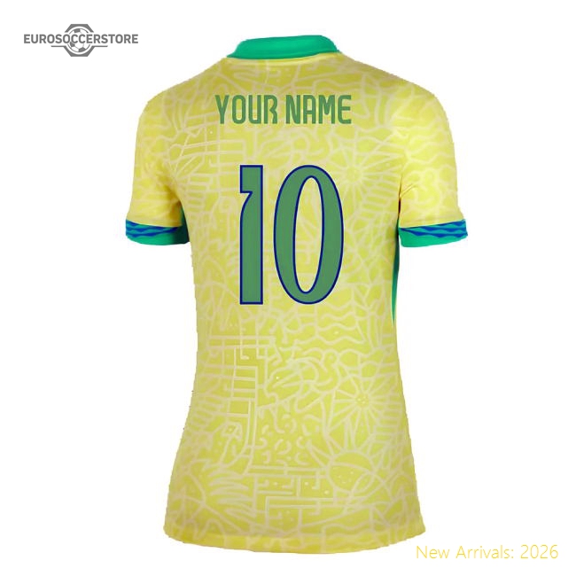 2024-2025 Brazil Home Shirt (Womens) (Your Name)-Football Shirts Shop