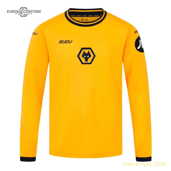 2024-2025 Wolves Long Sleeve Home Shirt (Kids)-Football Shirts Shop