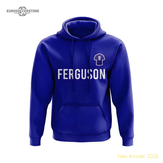 Duncan Ferguson Everton Number Hoody (Blue)-Football Shirts Shop
