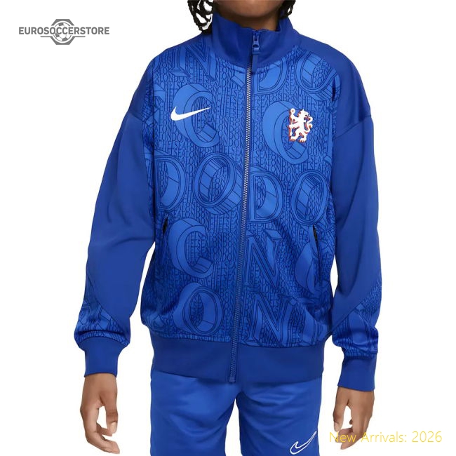2025-2026 Chelsea Academy Dri-Fit Anthem Jacket (Blue) - Kids-Football Shirts Shop