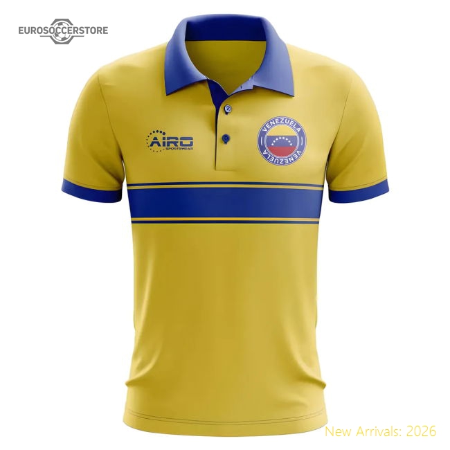 Venezuela Concept Stripe Polo Shirt (Yellow)-Football Shirts Shop