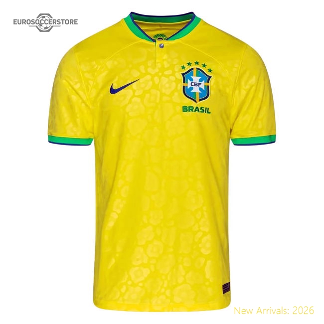 2022-2023 Brazil Little Boys Home Shirt (Your Name)-Football Shirts Shop
