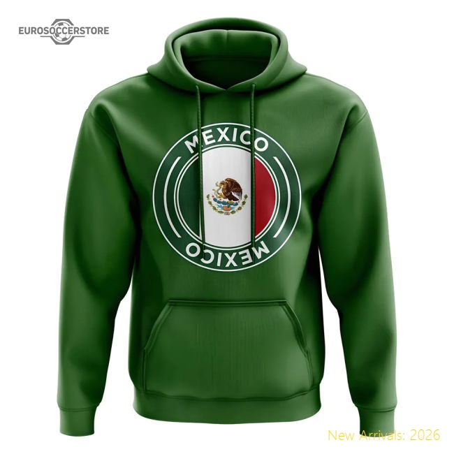 Mexico Football Badge Hoodie (Green)-Football Shirts Shop