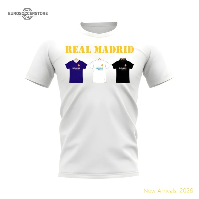 Real Madrid 2002-2003 Retro Shirt T-shirt - Text (White) (Hierro 4)-Football Shirts Shop