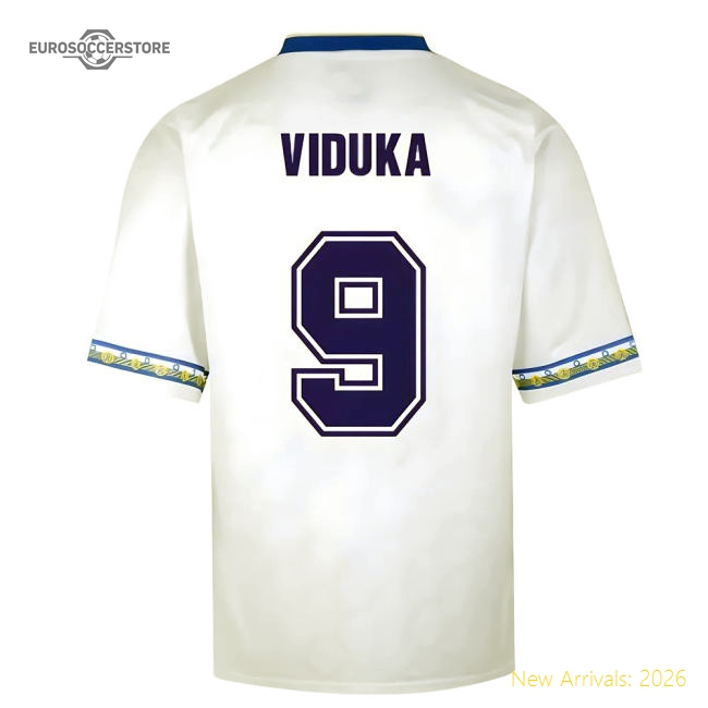 Score Draw Leeds United 1993 Admiral Retro Football Shirt (VIDUKA 9)-Football Shirts Shop