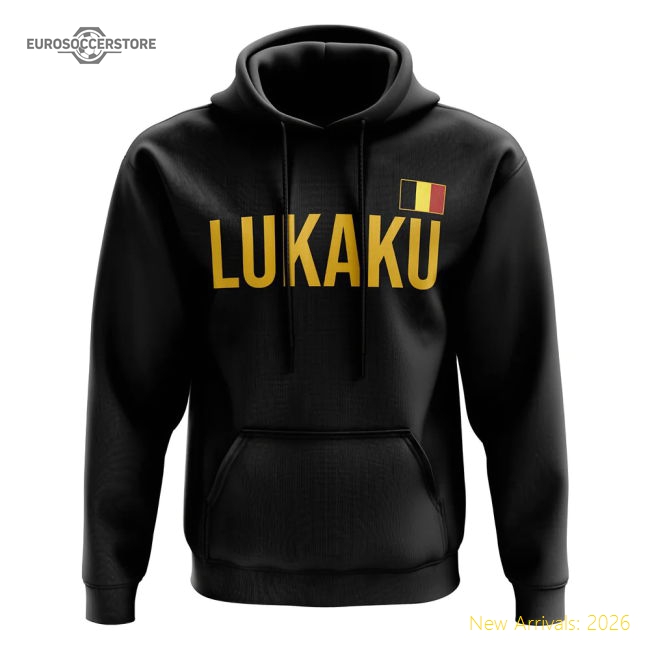 Romelu Lukaku Belgium name hoody (black)-Football Shirts Shop